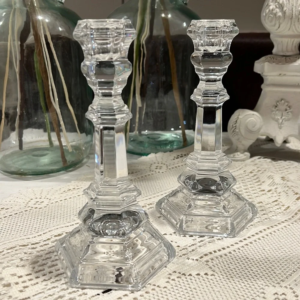Tiffany & Co Set Of 2 Glass/crystal candlesticks - Picture 1 of 4